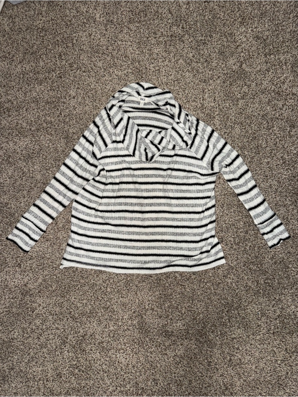 BKE Black and White Striped long sleeve shirt